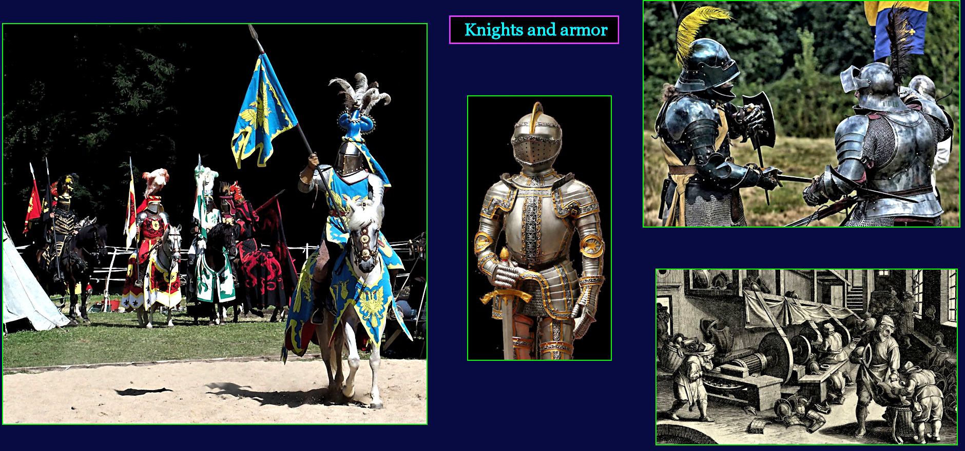 Medieval knights and armor